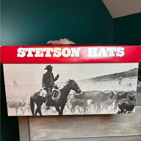 Stetson Vintage Riverton Black Western Wool Cowboy Hat Authentic Comes With Box - Picture 14 of 16